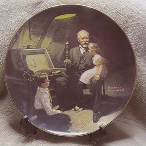 "Grandpa's Treasure Chest" decorative plate by Norman Rockwell